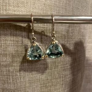 Blue topaz wire earrings